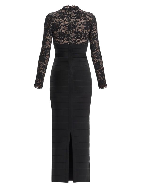 Shop Herve Leger The Maisie Lace Jersey Gown Saks Fifth