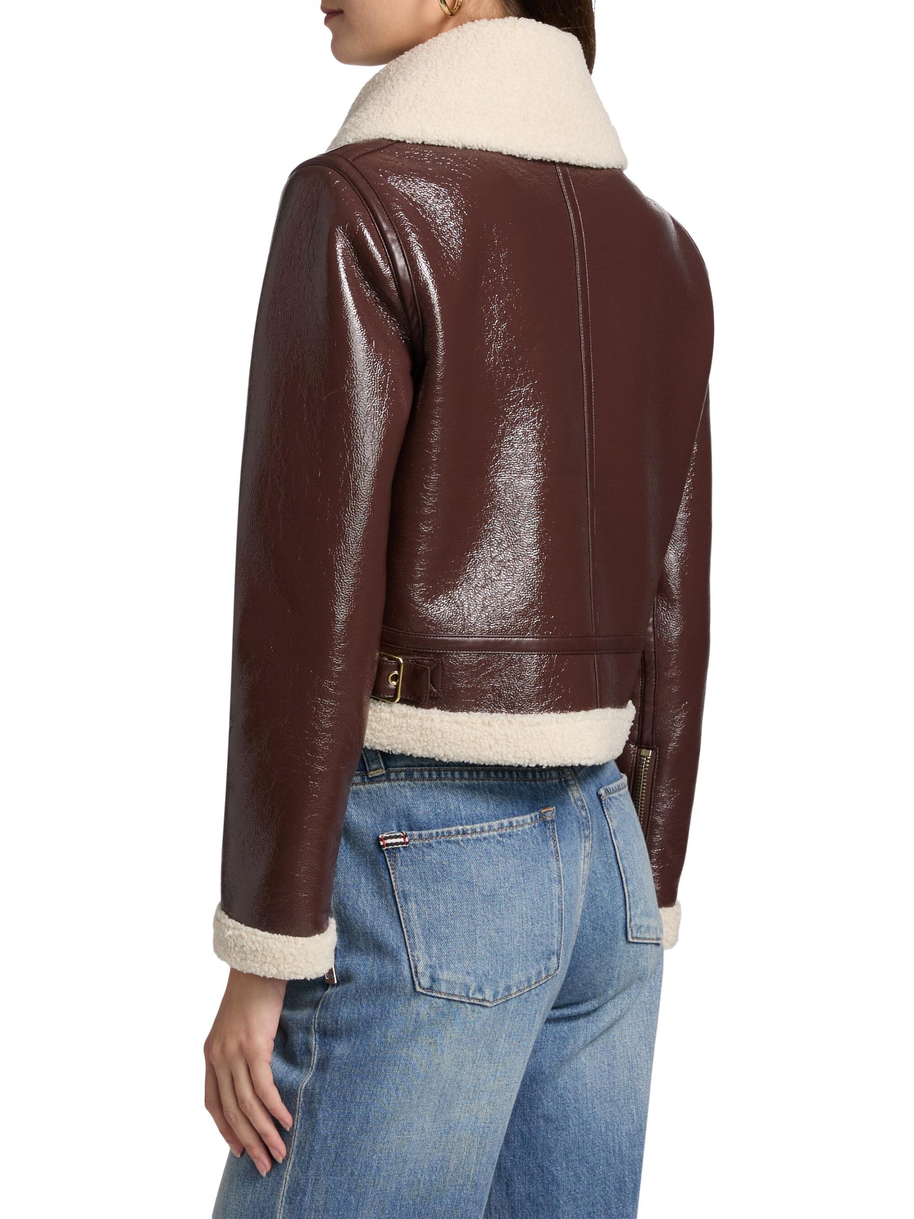 （送料込）Alice+Oliviaフェイクファーテクスチャードジャケット Topher Jacket In Off White/black | Alice + Olivia