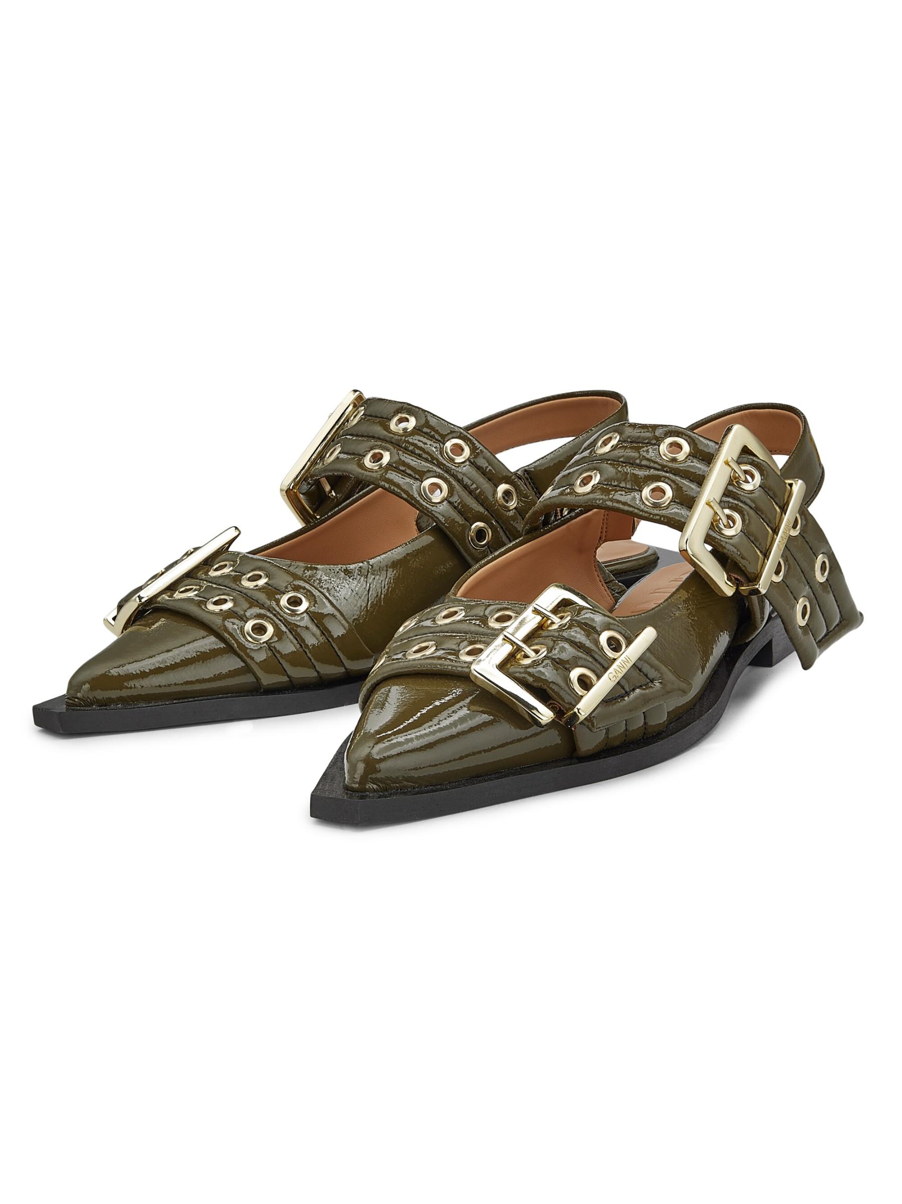 ★関税・送料込★【GANNI】フェミニン バックル バレエシューズ GANNI】FEMININE BUCKLE BALLERINAS/ 各色 (Ganni/フラット