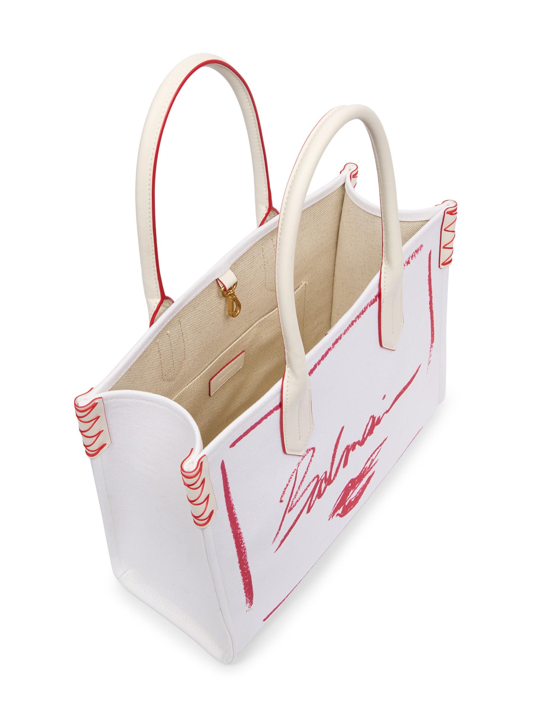 Shop Balmain - B-Army Lipstick Canvas Shopper Tote Bag