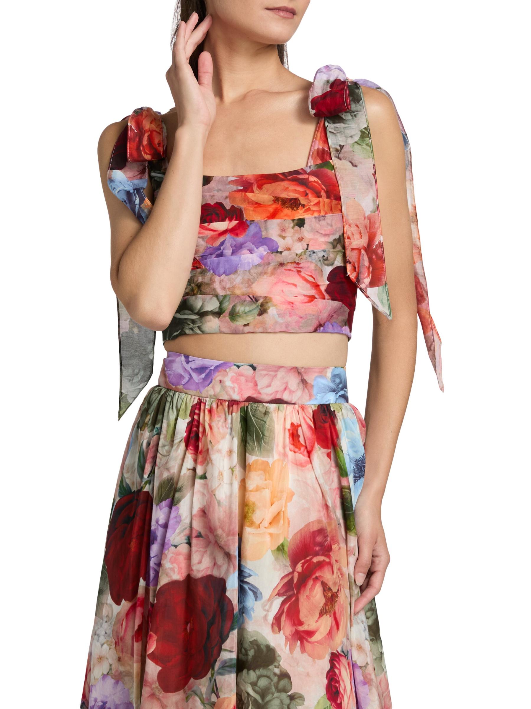 Shop Alice + Olivia - Haven Printed Cropped Bustier Top