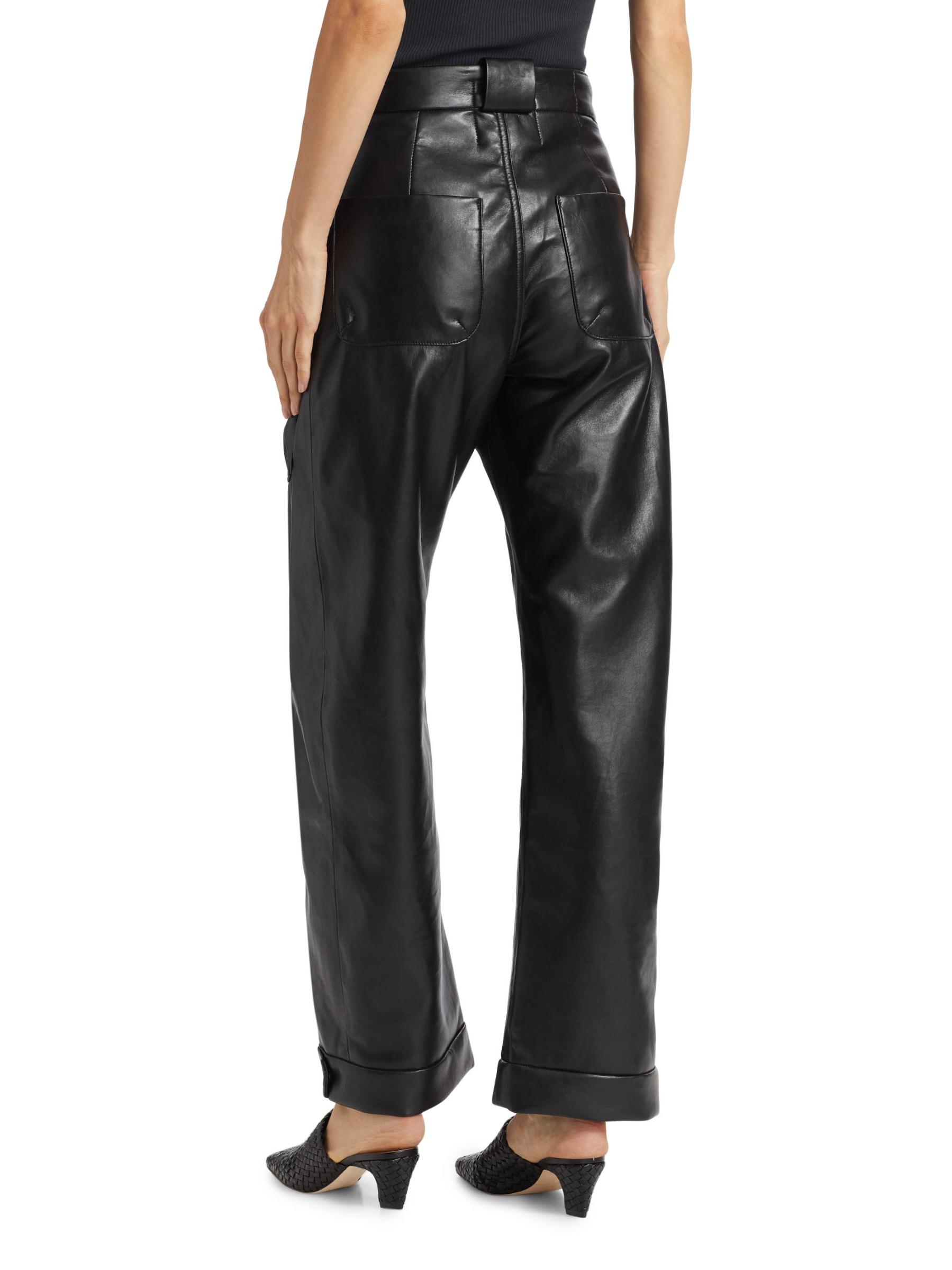 The Half Pipe Nerdy Faux Leather Barrel-Leg Pants