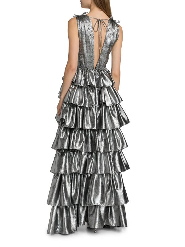 #4: فستان هنرييت ميتاليك مكشكش بدون أكمام - غونميتال