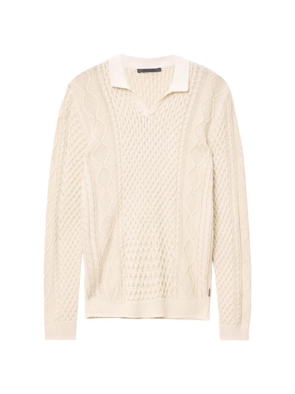 سترة بولو من القطن المحبوك بالكابلات من Haynes