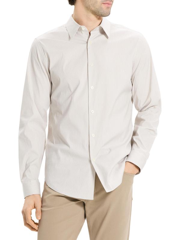 #2: قميص سيلفان من مزيج القطن المقلم - ريشة متعددة