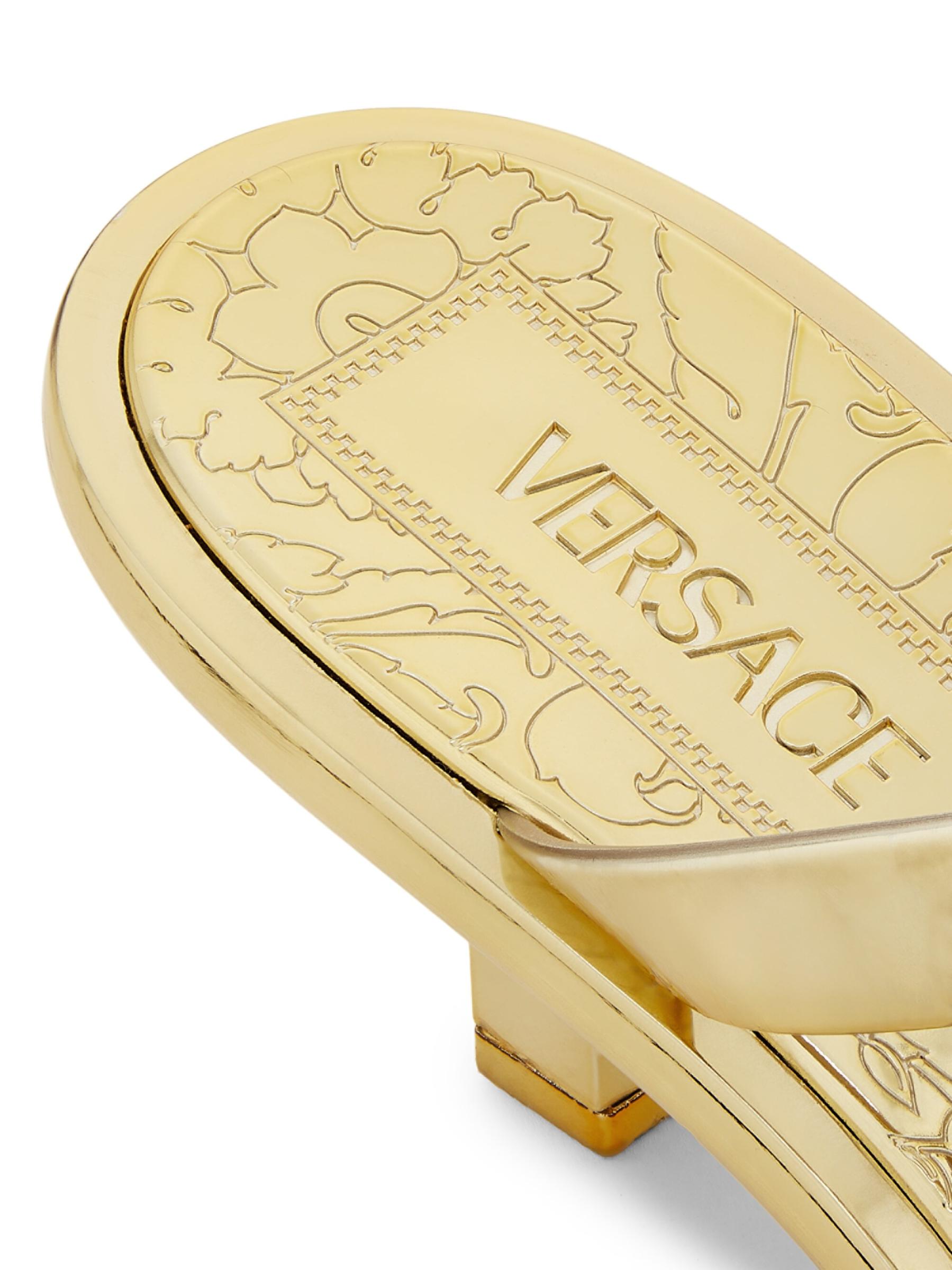 ヴェルサーチェ☆ゴールドメデューサボタンサンダル Versace - 55MM メデューサ メタリック サンダル をオンライン