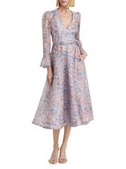 【Zimmermann】Eden linen and silk midi dress ZIMMERMANN Eden Linen And Silk Midi Dress in Turquoise