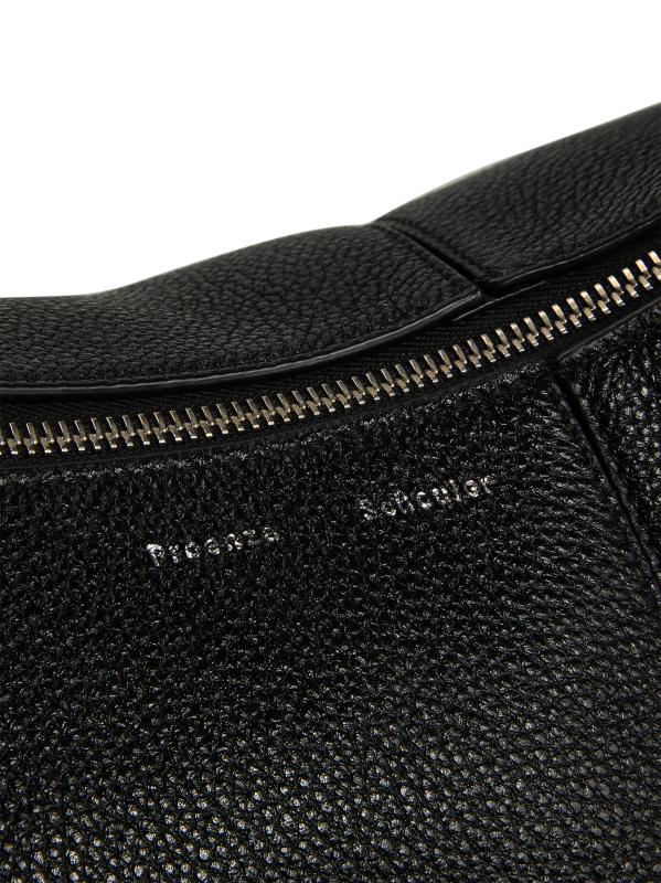 #6: حقيبة هوبو الجلدية المرصوفة بالحصى من سلايد - أسود