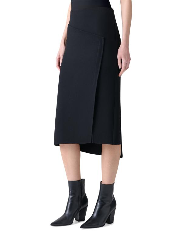 Akris - アシンメトリックウール台形ミディスカート を