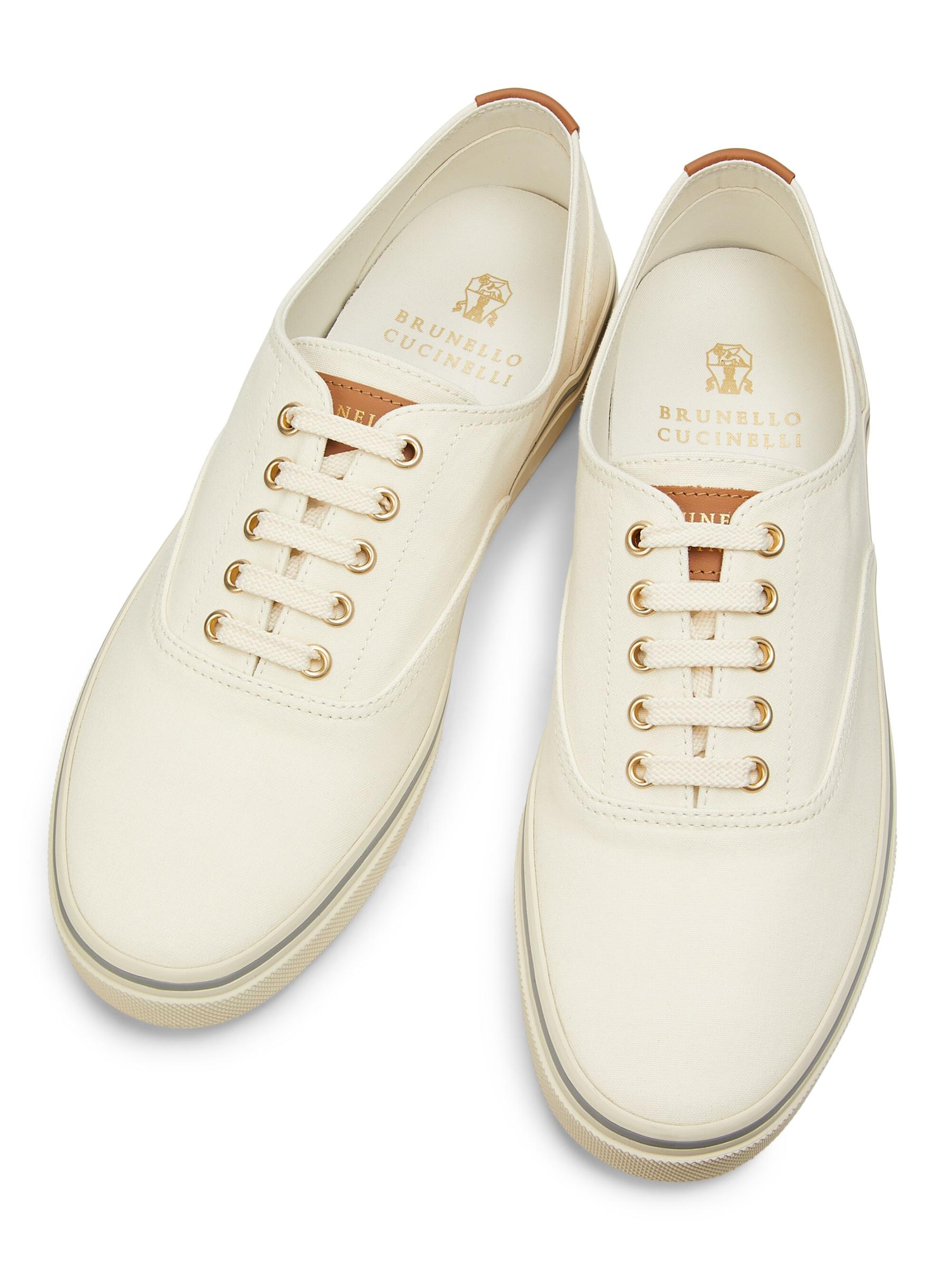 【関税＆送料込み】Brunello Cucinelli Canvas Sneakers Shoes Shop Brunello Cucinelli - Canvas & Leather Low-Top Sneakers