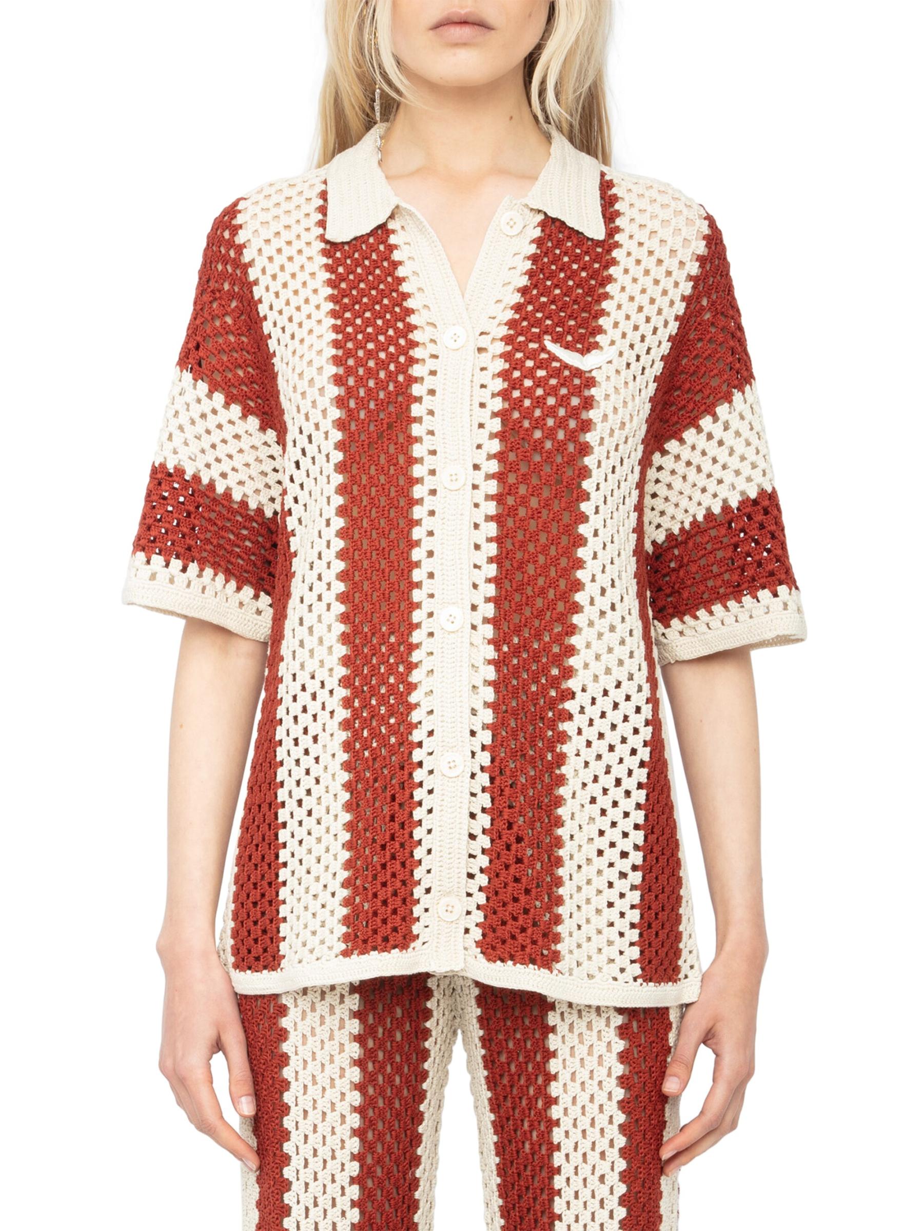 半額 50％OFFの通販 Zadig & Voltaire - シアラ・ニット・ストライプ・コットン ジャケット・アウター
