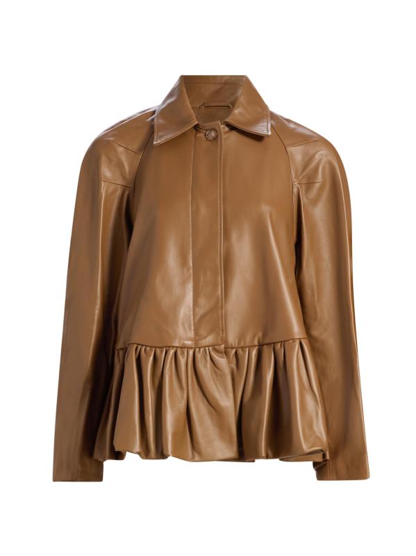 جاكيت سيتي بيبلوم الجلدي