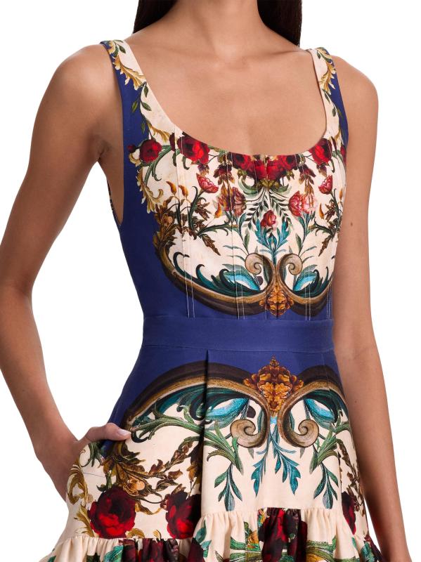 #6: فستان ديانا فلورال بوستير لحفل الكوكتيل - وردة مذهبة