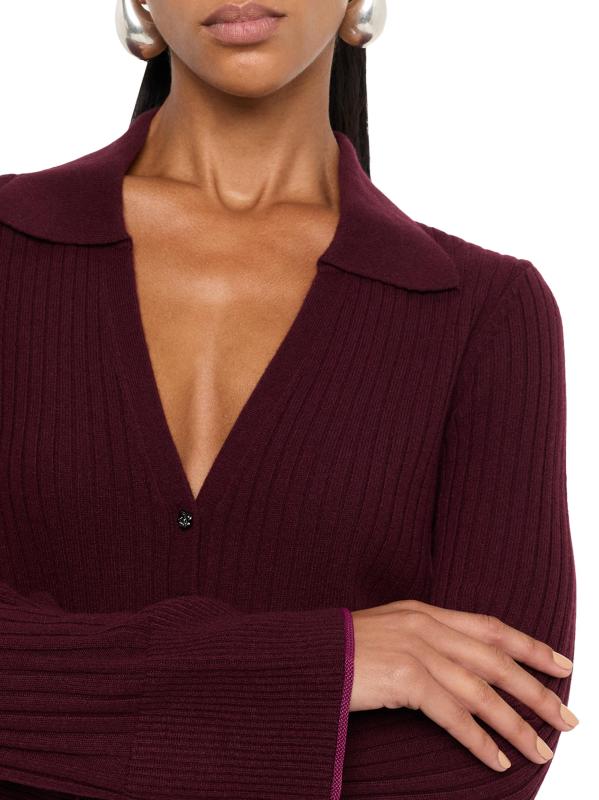 #4: كارديجان كاثي من الكشمير المحبوك - أرجواني داكن