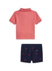Polo Ralph Lauren ブラック ポロシャツとショートパンツセット Polo Ralph Lauren - 男の子用ポロシャツ＆ショーツ2点セット を