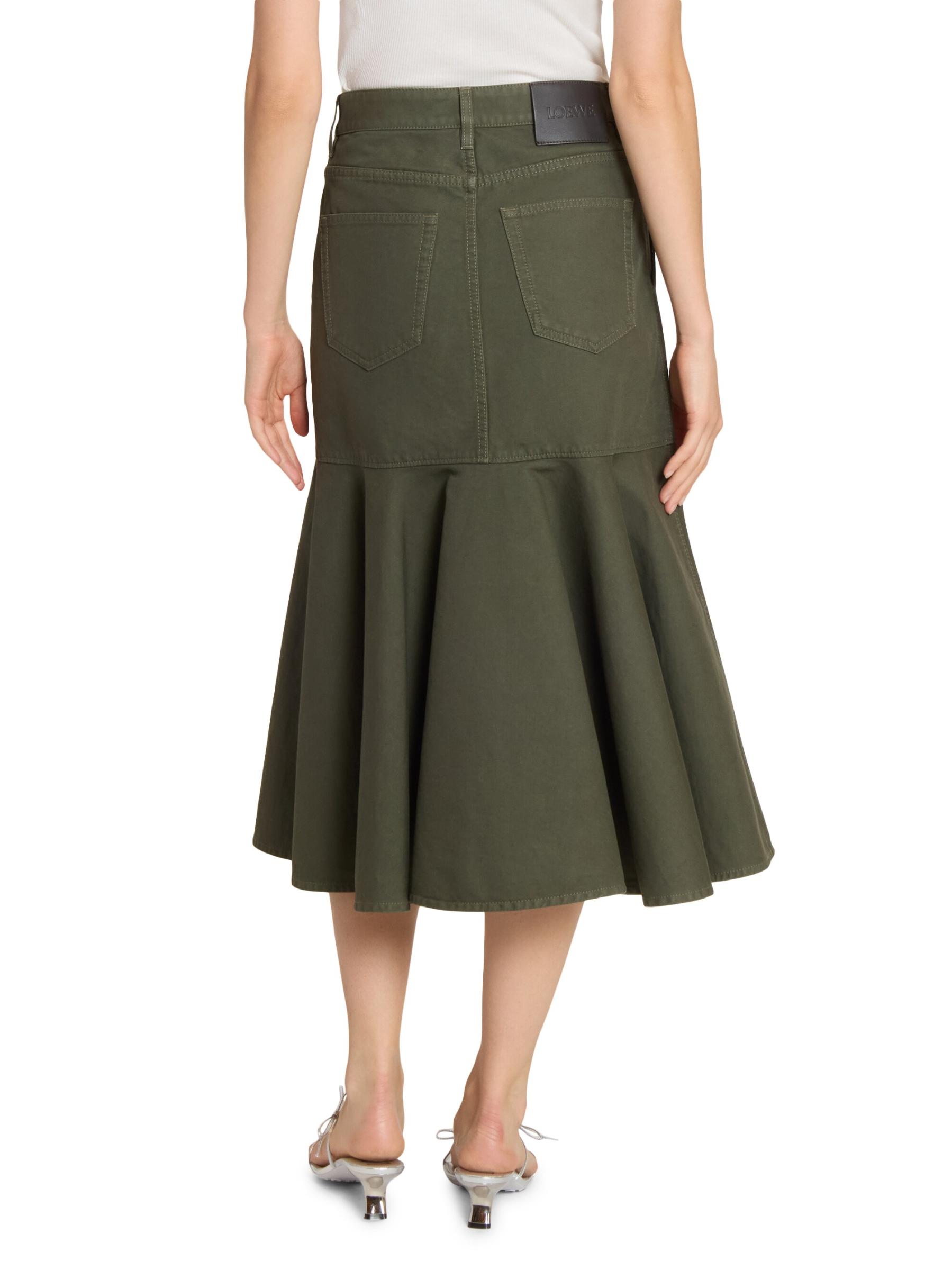 25SS new/LOEWE ドレープコットンミディスカート Skirt Beige Draped Skirt | LOEWE | elysewalker