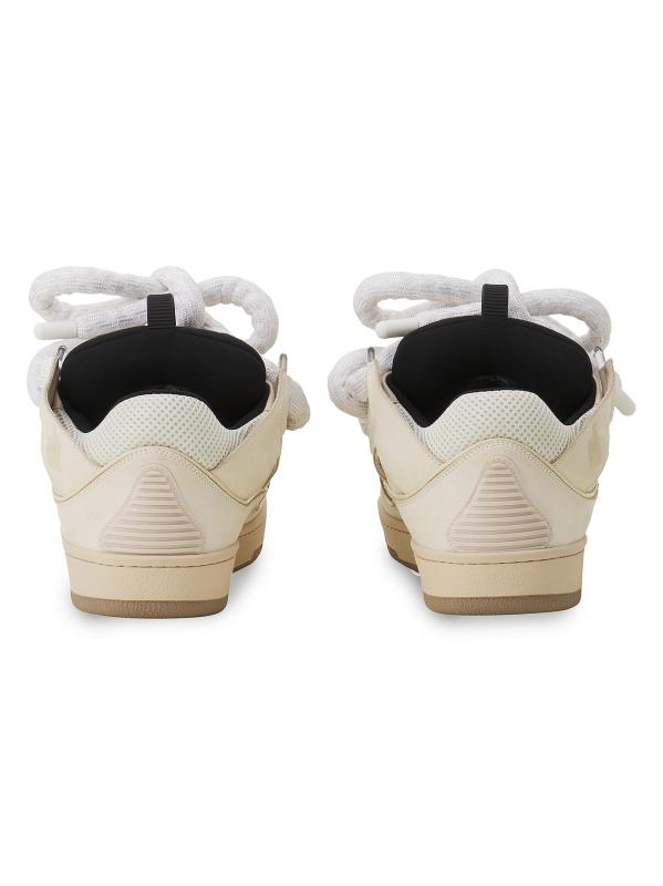 #3: حذاء Curb من الجلد بأربطة على شكل ثعبان - أسود بيج