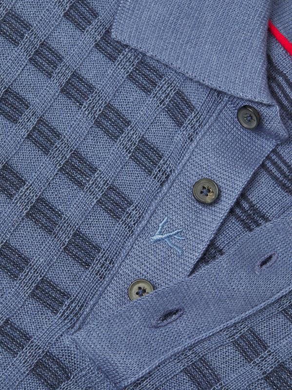 #5: قميص بولو من الحرير والكشمير والصوف الجاكار - باستيل بلو