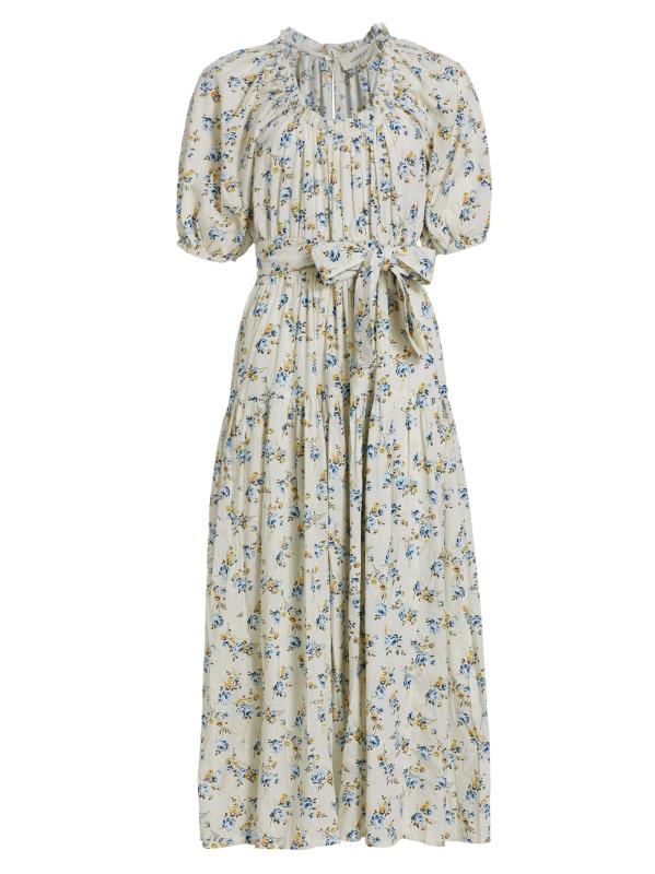 فستان ذا مونستون قصير الأكمام متوسط الطول