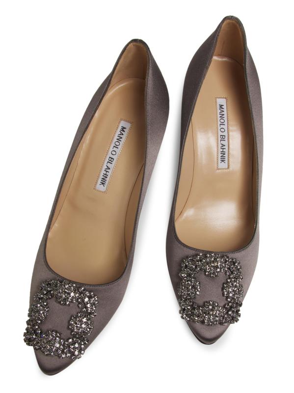 Manolo Blahnik - ハンギシ 70MM クリスタル装飾サテン