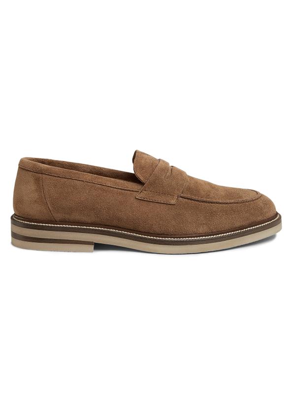 【完売必至】ブルネロ・クチネリ スエード ペニーローファー Brunello Cucinelli スエード ペニーローファー | ニュートラル