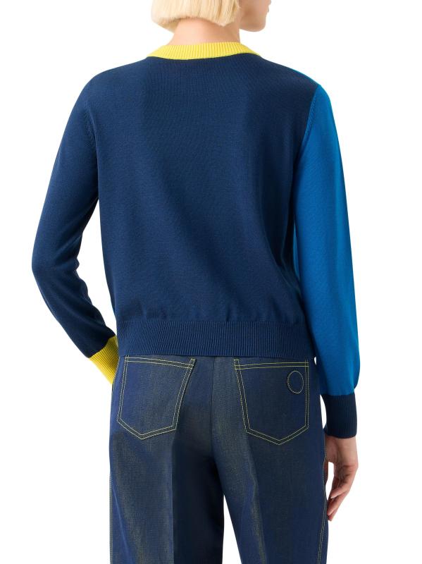 #4: سترة من الصوف المحجوب بالألوان - أزرق كوبالت متعدد