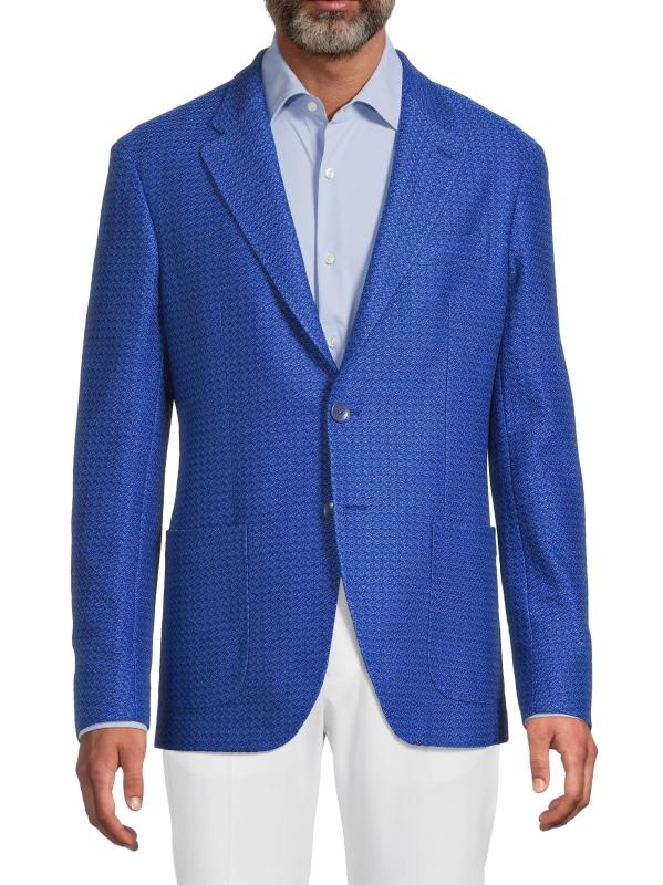 #2: جاكيت من القطن المنقوش - أزرق عالي