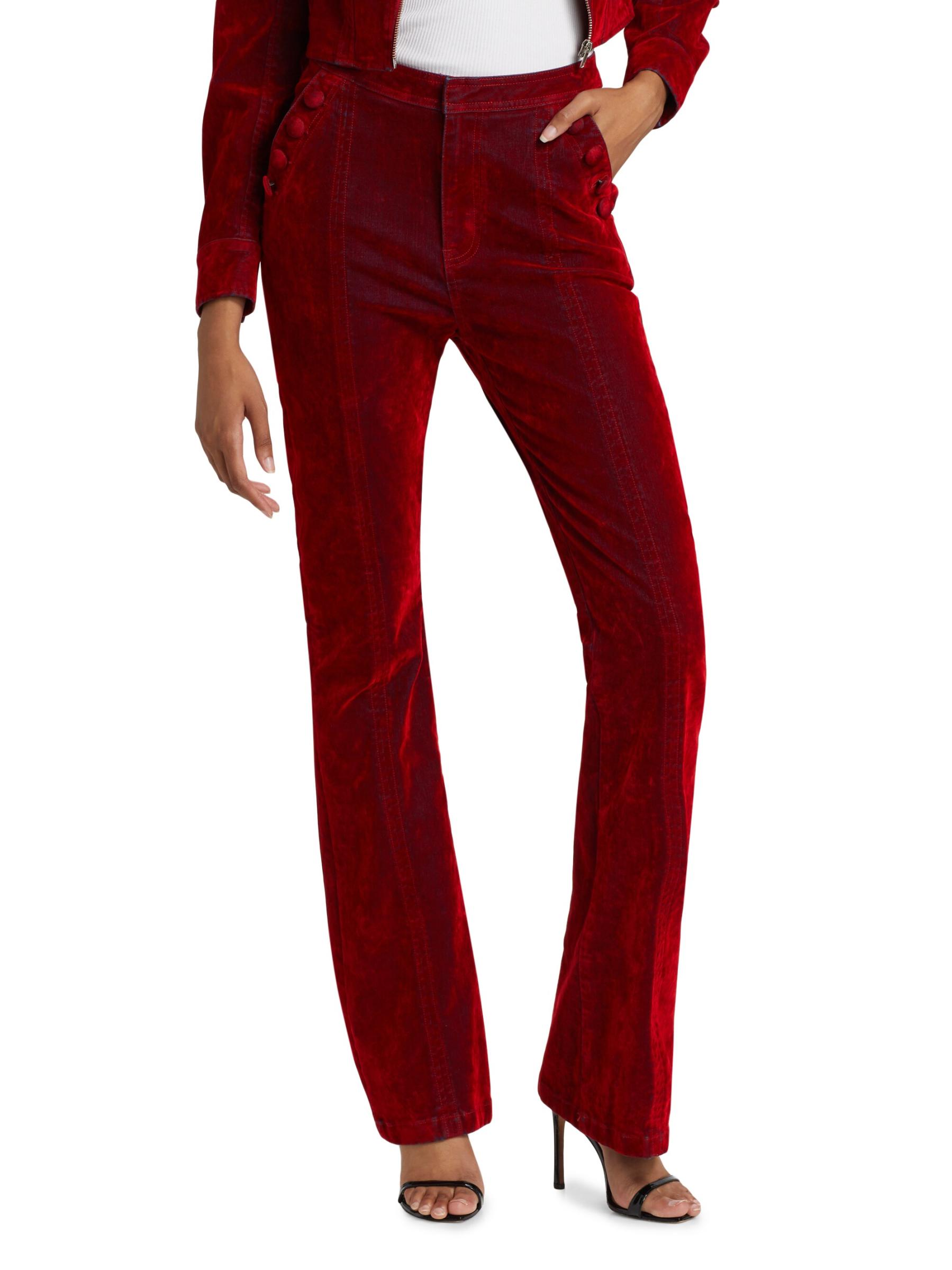 Shop Cinq à Sept - Flocked Denim Suzette Pants | Saks Fifth