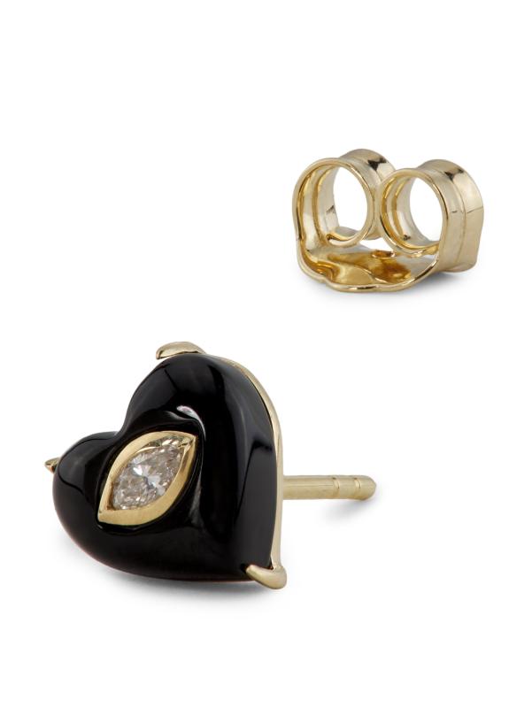 Shop Sydney Evan - 14K Yellow Gold, Onyx & 0.07 TCW Diamond