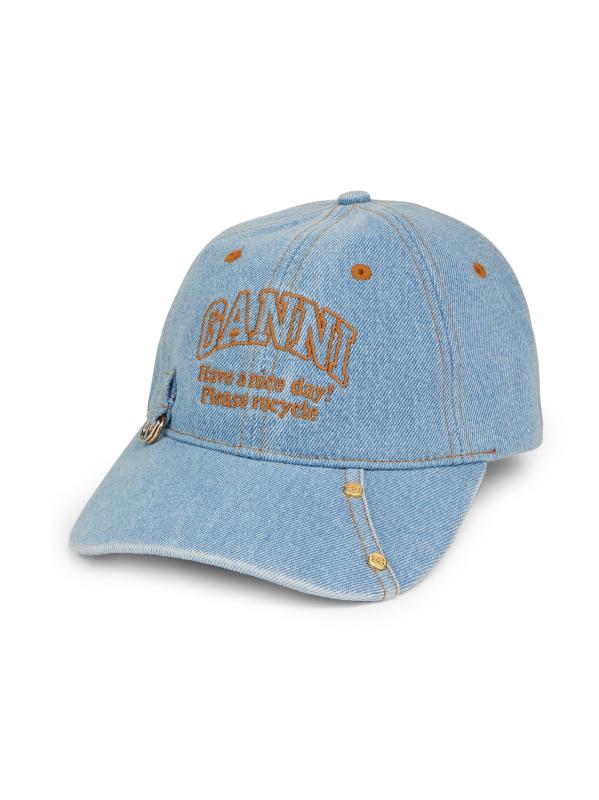 ★人気★【GANNI】デニムキャップ Faded Denim Denim Cap | GANNI US