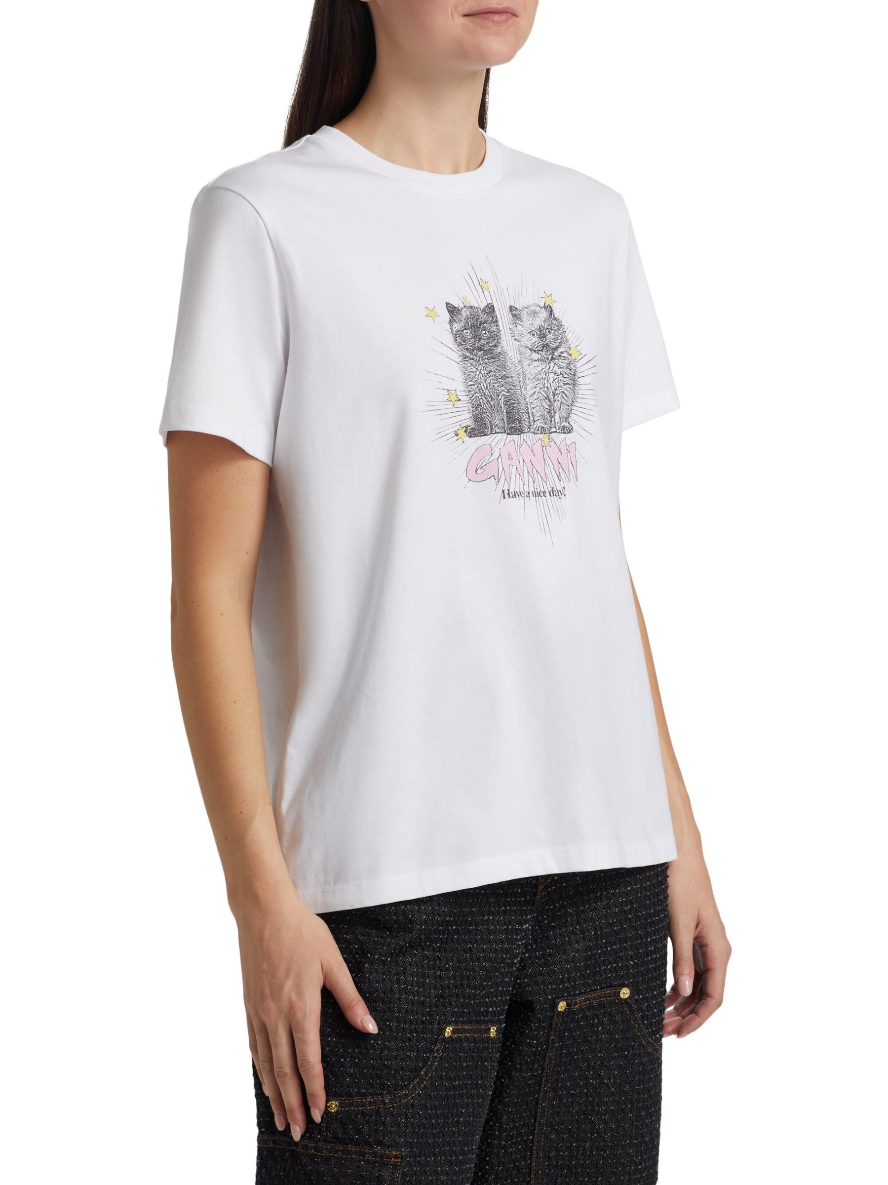 GANNI - 子猫ロゴTシャツ をオンライン購入 | Saks Fifth Avenue