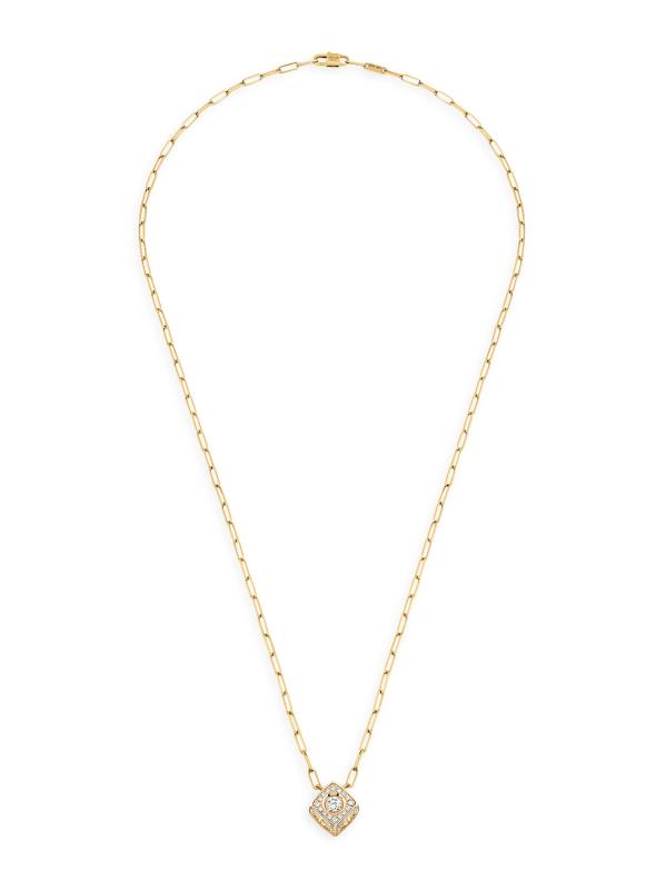 قلادة كبيرة جدًا من لي كيوب ديامانت من الذهب الأصفر عيار 18 قيراطًا والماس 0.22 TCW