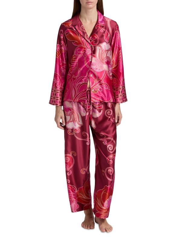 #2: بيجامة شارميوز مطبوعة بالديكور - أحمر