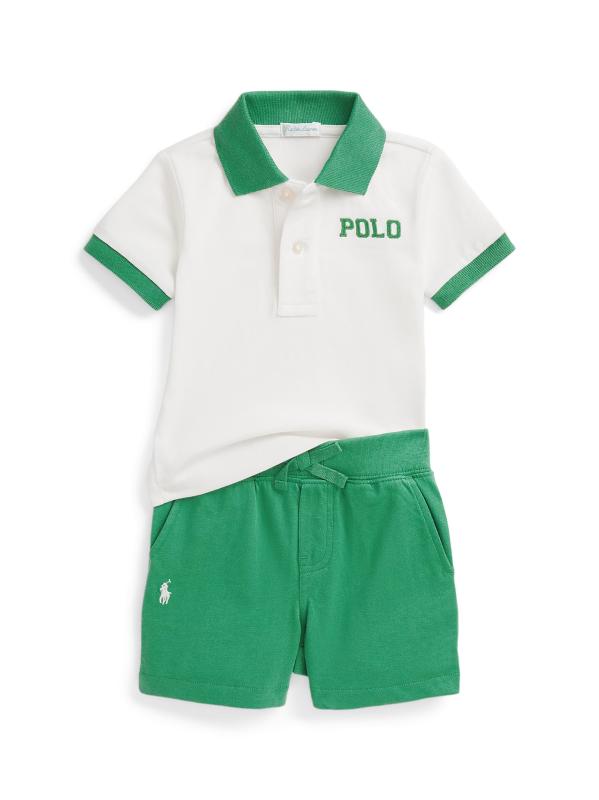 Shop Polo Ralph Lauren Baby Boy's Jersey Polo Shirt Shorts Set
