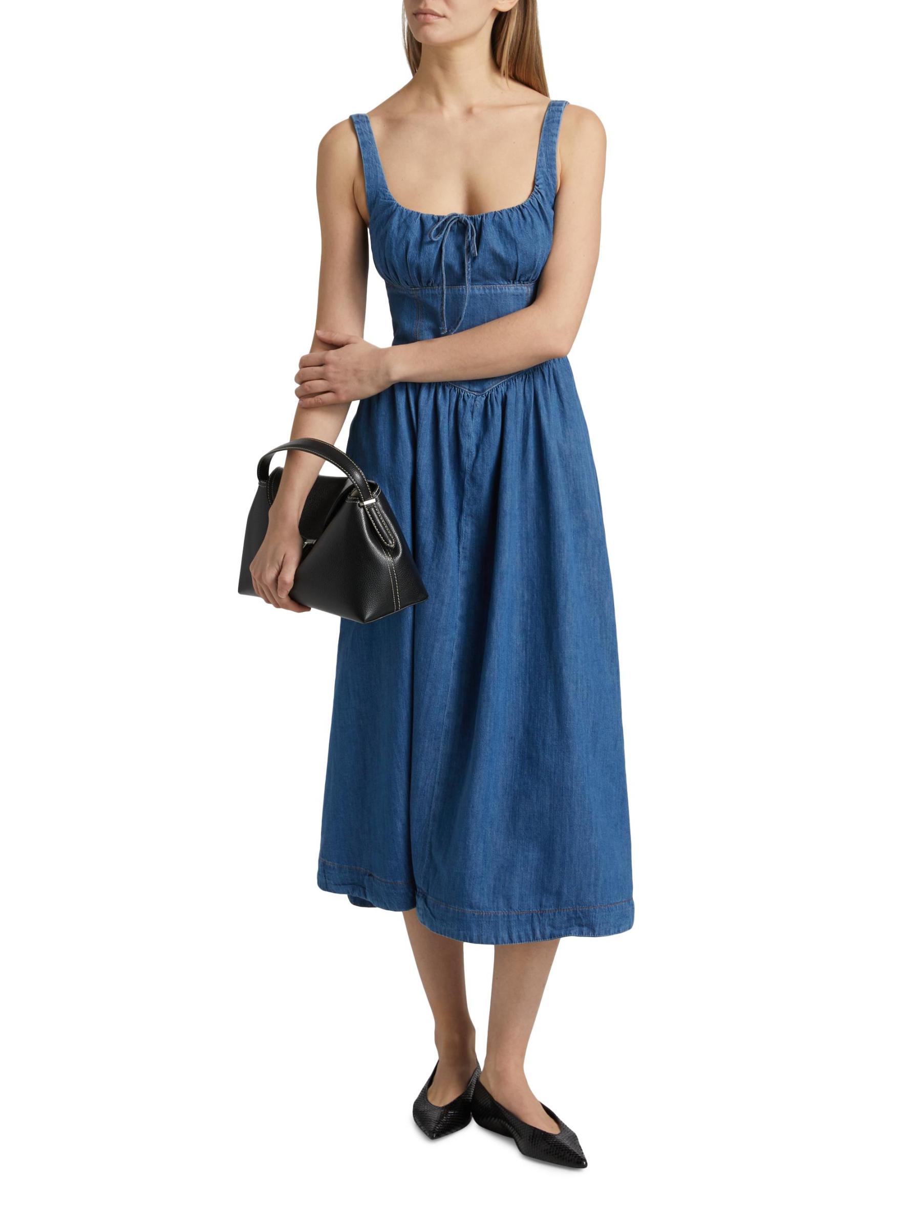 Shop Reformation - Balia Denim Fit & Flare Midi-Dress | Saks Fifth