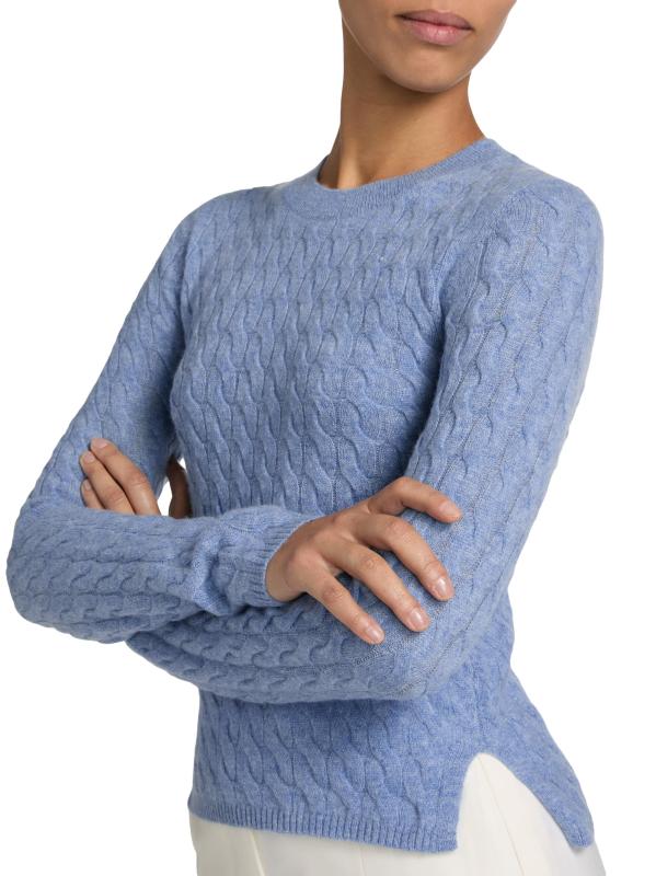 #5: سترة Milla Cashmere محبوكة برقبة مستديرة - أزرق فاتح