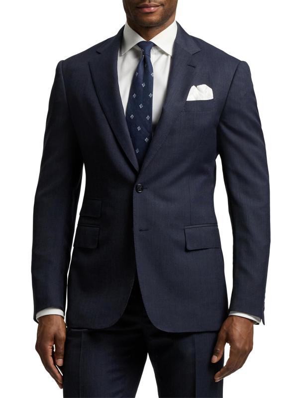 #3: بدلة بدبوس دوت مصممة من كينت - أزرق داكن متعدد الألوان