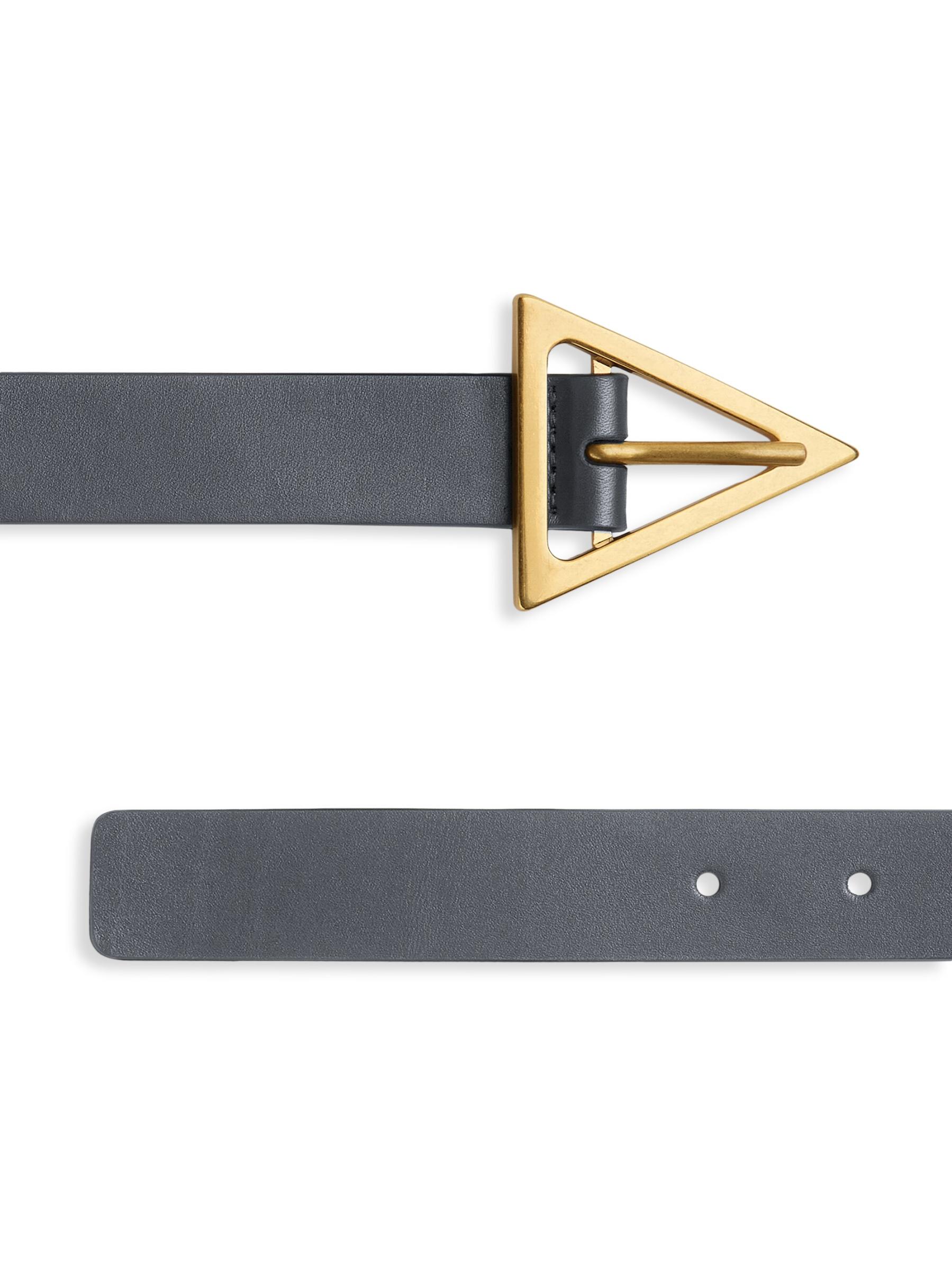 Shop Bottega Veneta - Triangle-Buckle Leather Belt | Saks