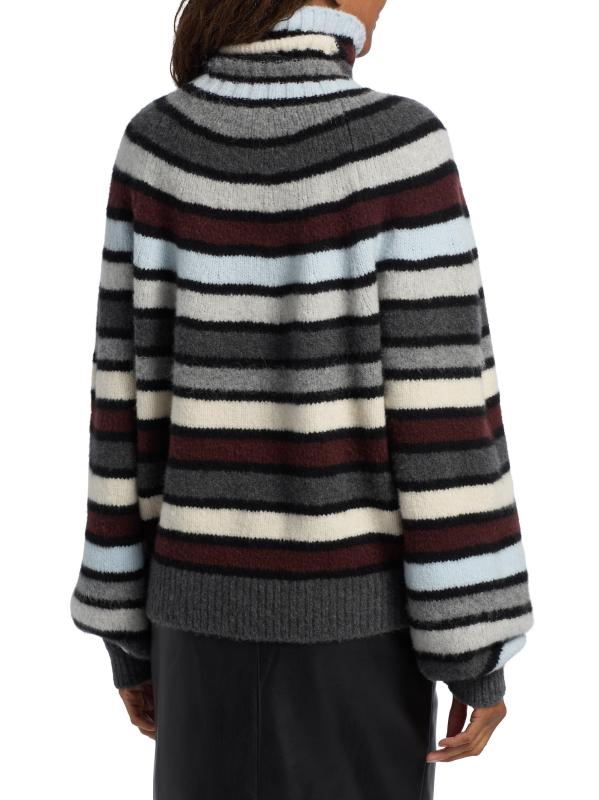 #4: سترة كبيرة الحجم من مزيج الكشمير المقلم من Danea - متعدد الألوان محايد