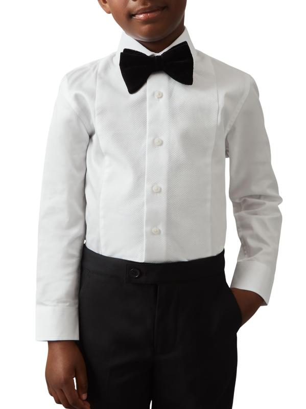 #2: قميص عشاء قطني نحيف من Little Boy
Boys - أبيض