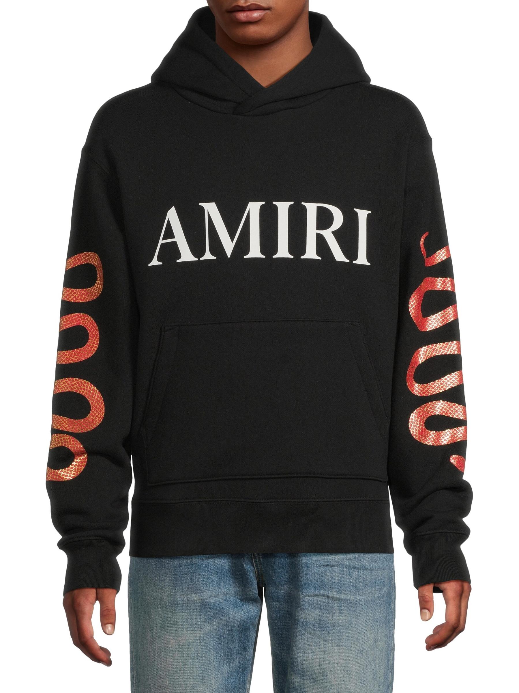Shop Amiri - Logo Snake Cotton Hoodie | Saks Fifth Avenue