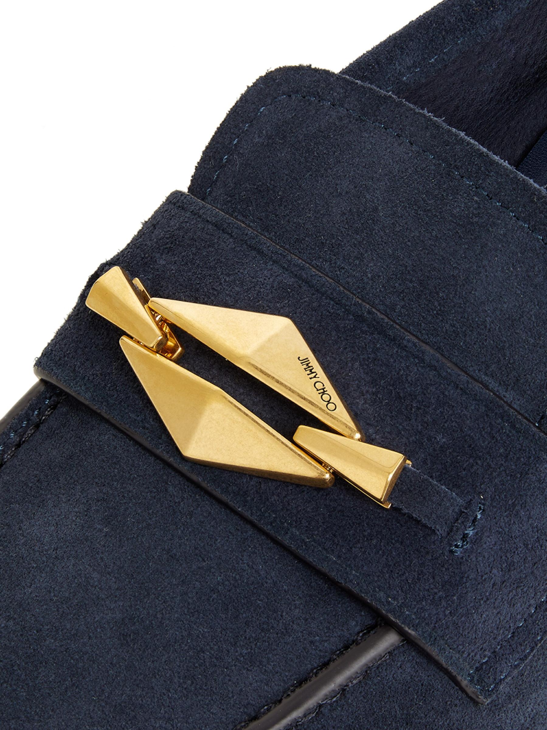◆正規品・新品◆Jimmy Choo  Suede Maddie Diamond Loafers Maddie Diamond | Biscuit Suede Loafers | JIMMY CHOO