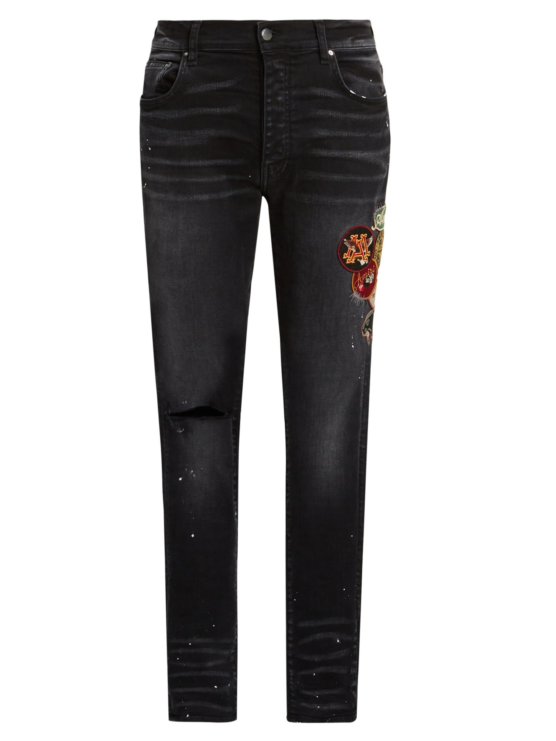 AMIRI☆Vintage Patch Skinny ストレッチ デニム ジーンズ Shop Amiri - Vintage Patch Skinny Jeans | Saks Fifth Avenue