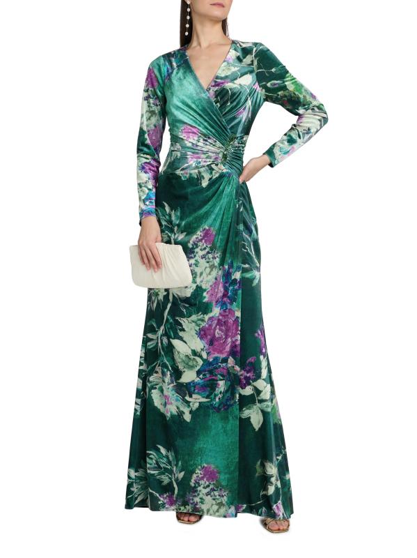 #2: فستان مخملي مزركش مزين بالخرز - جرين مالتي