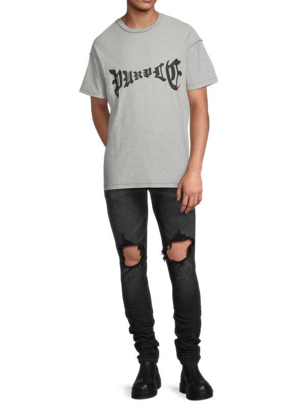 テクスチャードインサイドアウトコットンTシャツ/PURPLE BRAND Purple Brand - テクスチャード・インサイド・アウトTシャツ を