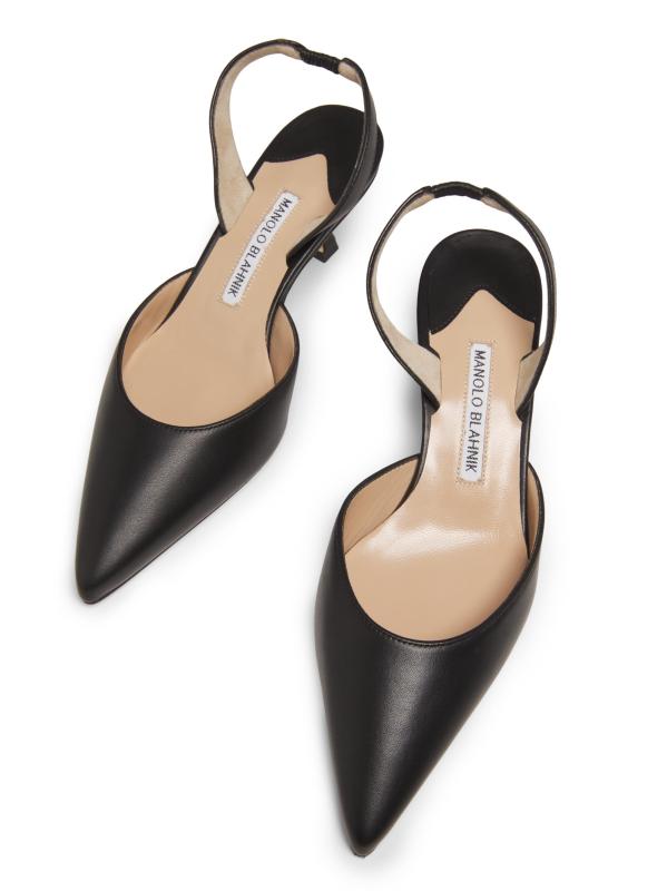 #4: مضخات سلينج باك الجلدية من كارولين 50 مم - أسود