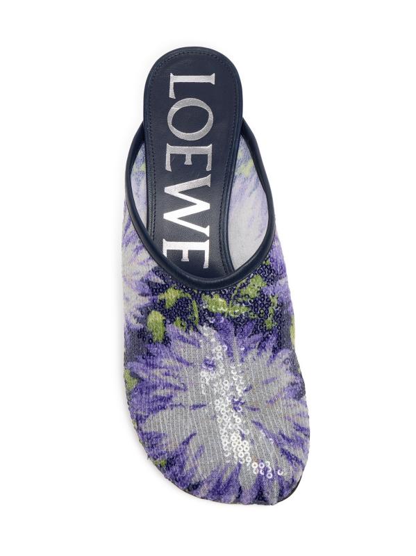 ★LOEWE★ サンダル・ミュール Sequined Toy mules Toy 45 floral sequined mesh mules in green - Loewe | Mytheresa