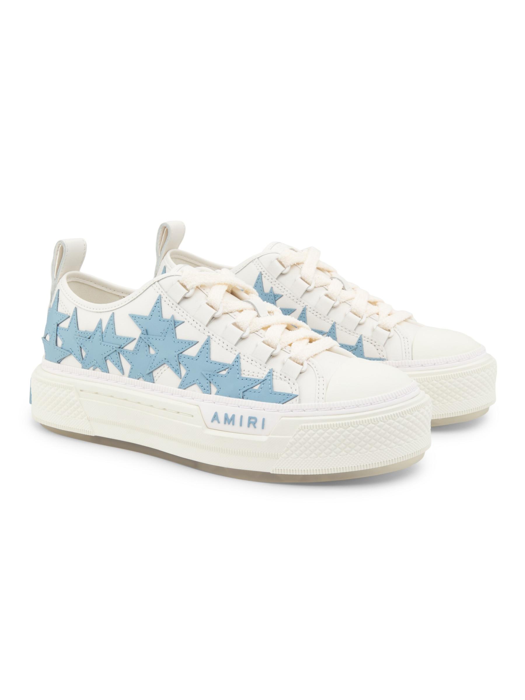 【抜け感と高級感】AMIRI  Stars Court ローカットスニーカー AMIRI Stars Court スニーカー | ホワイト | FARFETCH JP