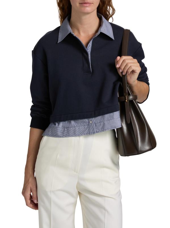 #2: سويت شيرت قصير من القطن بطبقات - ميدنايت مالتي