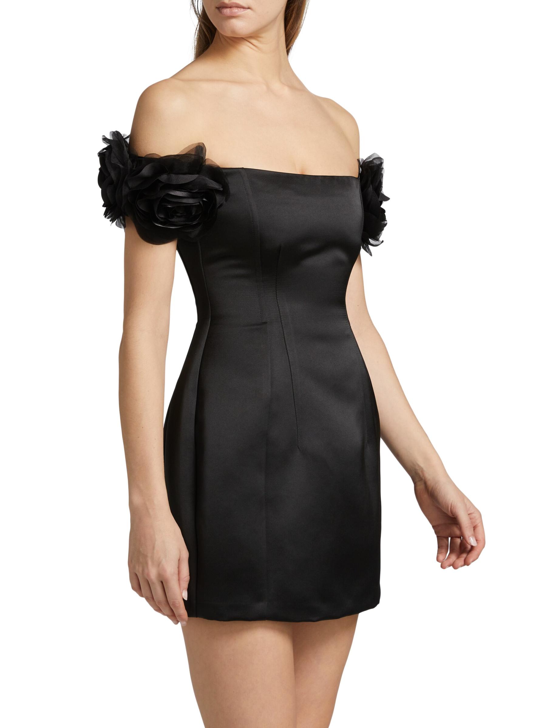 Shop Elisabetta Franchi - E.F. Floral-Appliquéd Satin